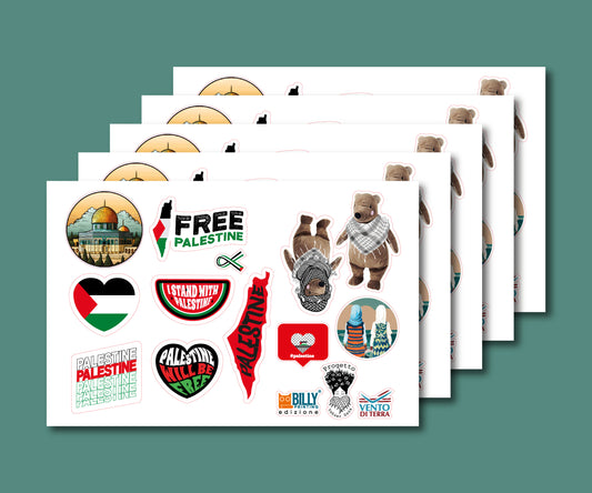 5 fogli Stickers Bahar Gaza