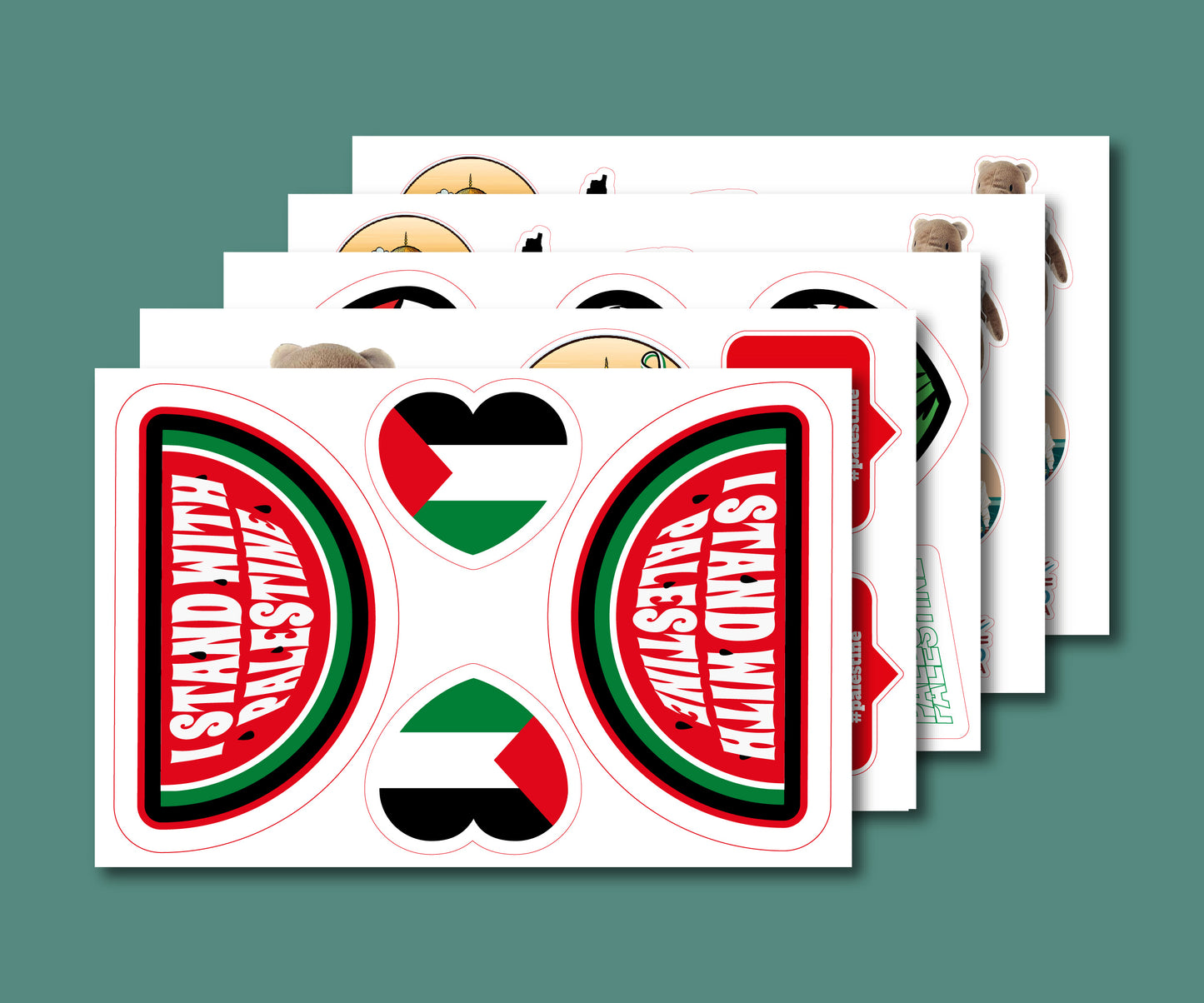 5 fogli Stickers Mix